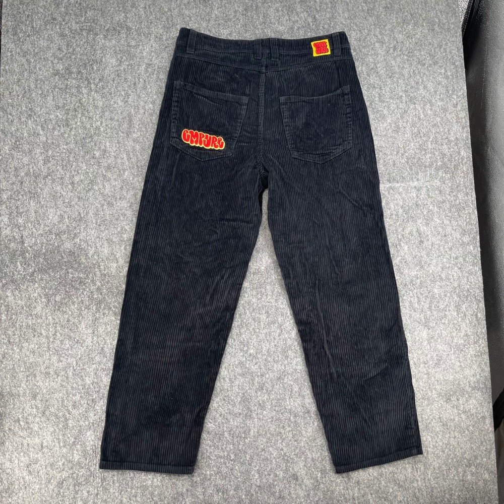 Empyre Corduroy Pants Mens 30 Black Skate Pants Embroidered Logo